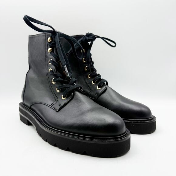 Stuart Weitzman Womens Mila Lift Booties US 6.5 EU 37 Black Leather Lace Up NWOB - Picture 4 of 11